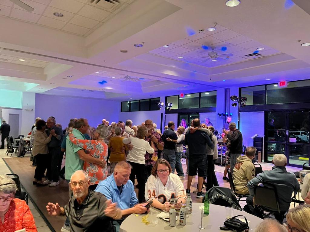 Lodge members dancing at an event